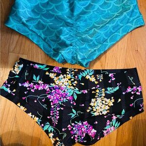Floral and Mermaid Print Shorts
